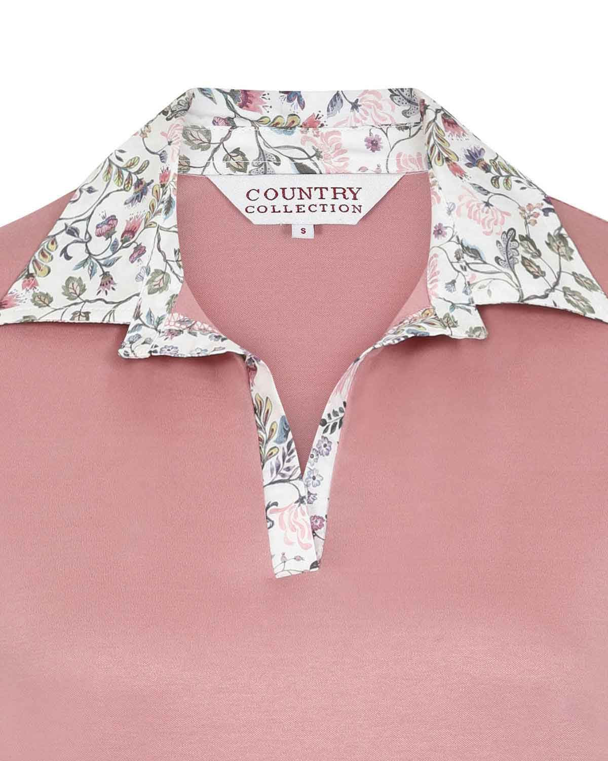 Angelica Cotton Trimmed Short Sleeve Polo Top
