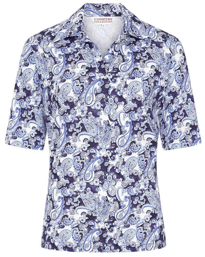 Sherrie Patterned Cotton Short Sleeved Polo Top