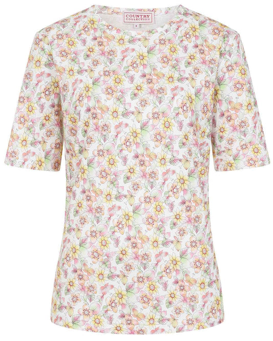 Hallie Floral Short Sleeve Cotton Top