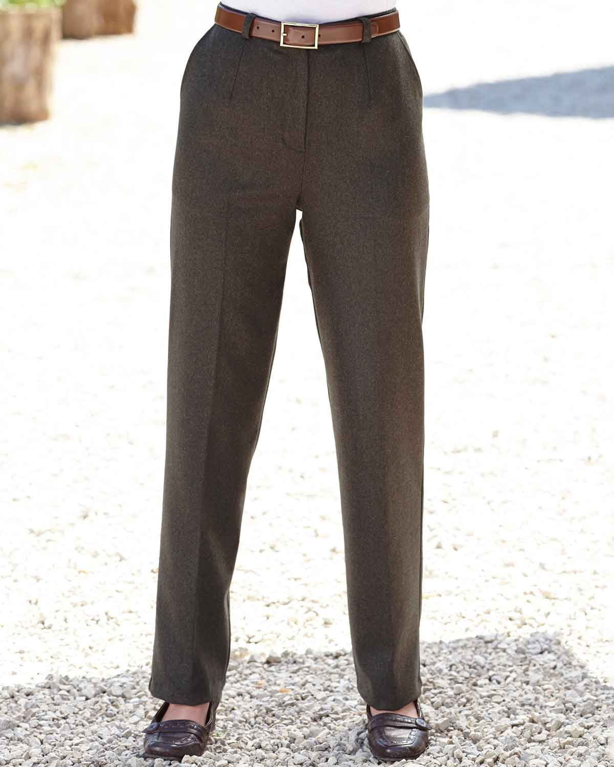 Ladies Flannel Trousers - Chocolate