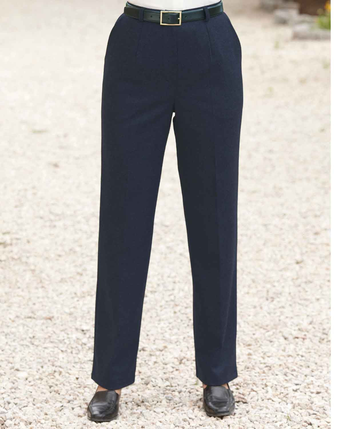 Ladies Flannel Trousers - Navy