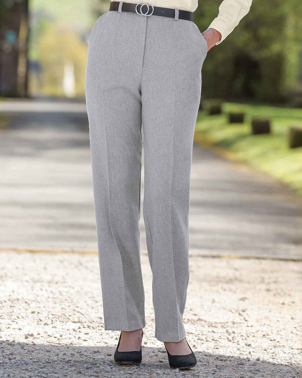 Ladies Flannel Trousers - Pearl