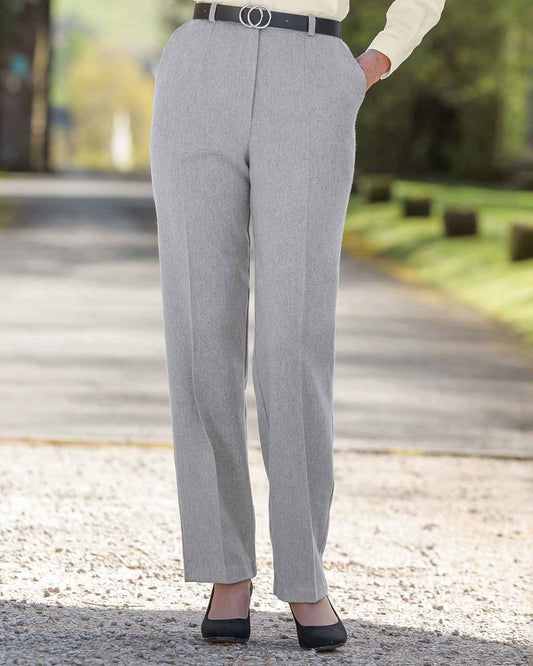 Ladies Flannel Trousers - Pearl