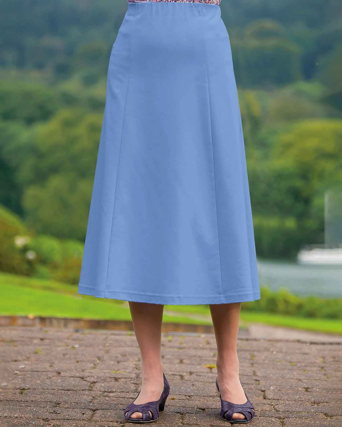 Easycare Pull On Skirt - Cornflower
