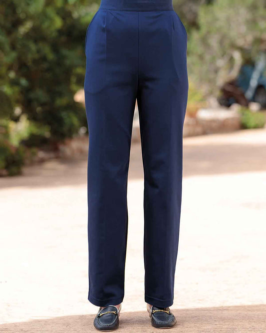 Easycare Pull On Trousers - Navy