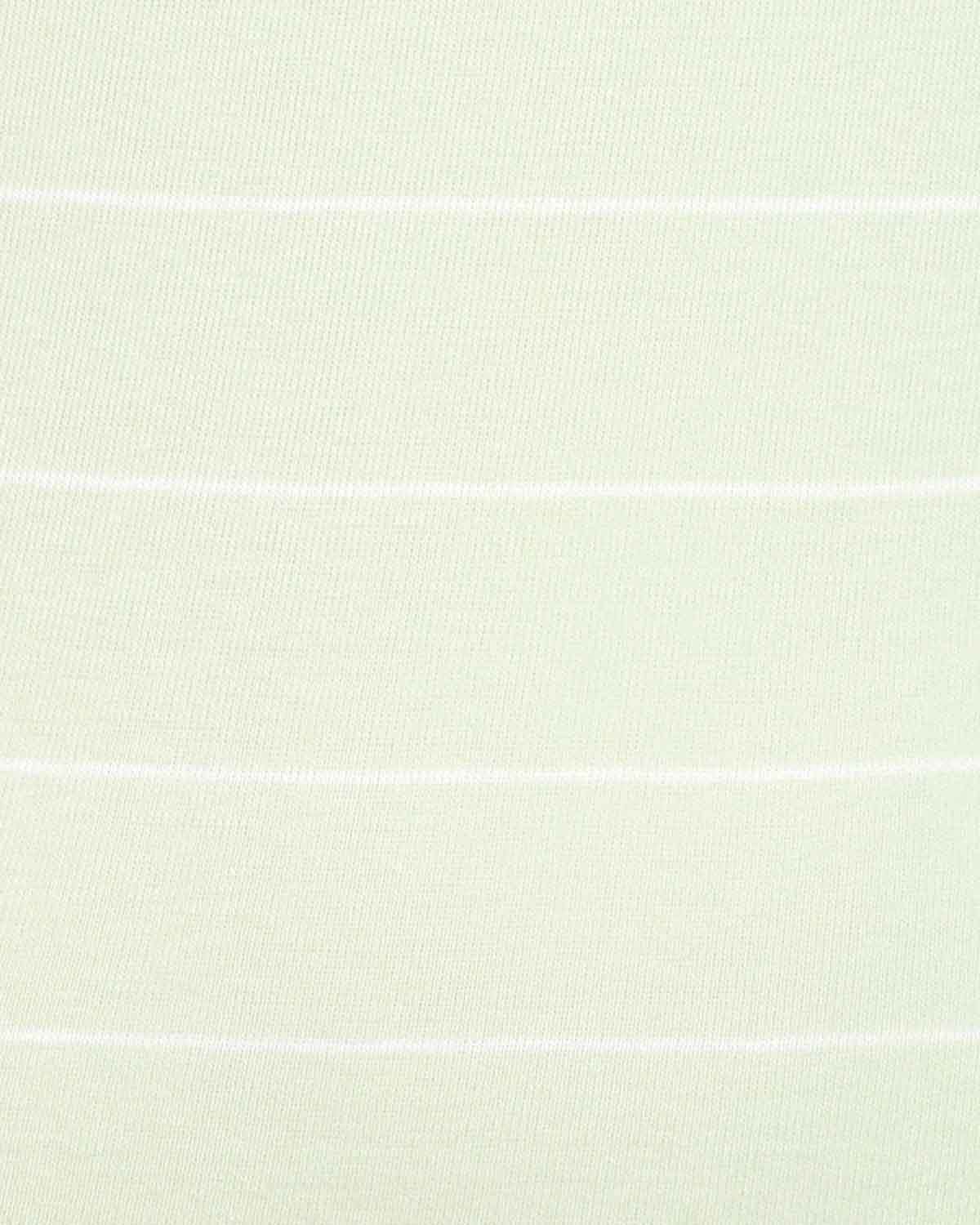 Sarah Striped Long Sleeve Cotton Polo Top - Mint