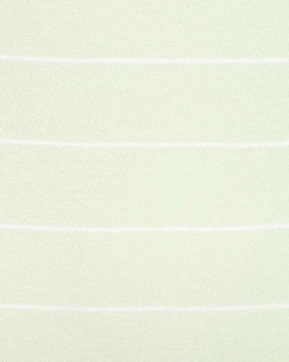 Sarah Striped Long Sleeve Cotton Polo Top - Mint