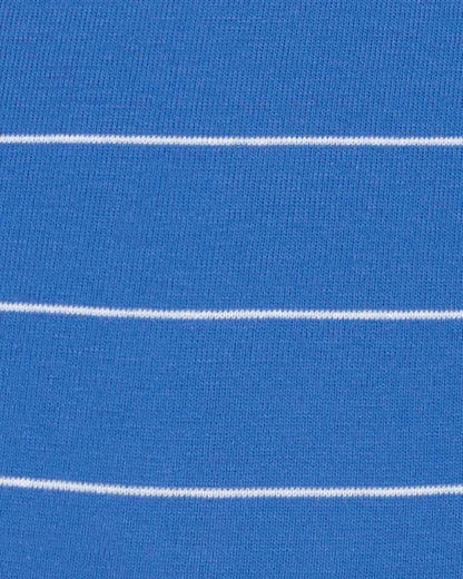 Sarah Striped Long Sleeve Cotton Polo Top - Navy