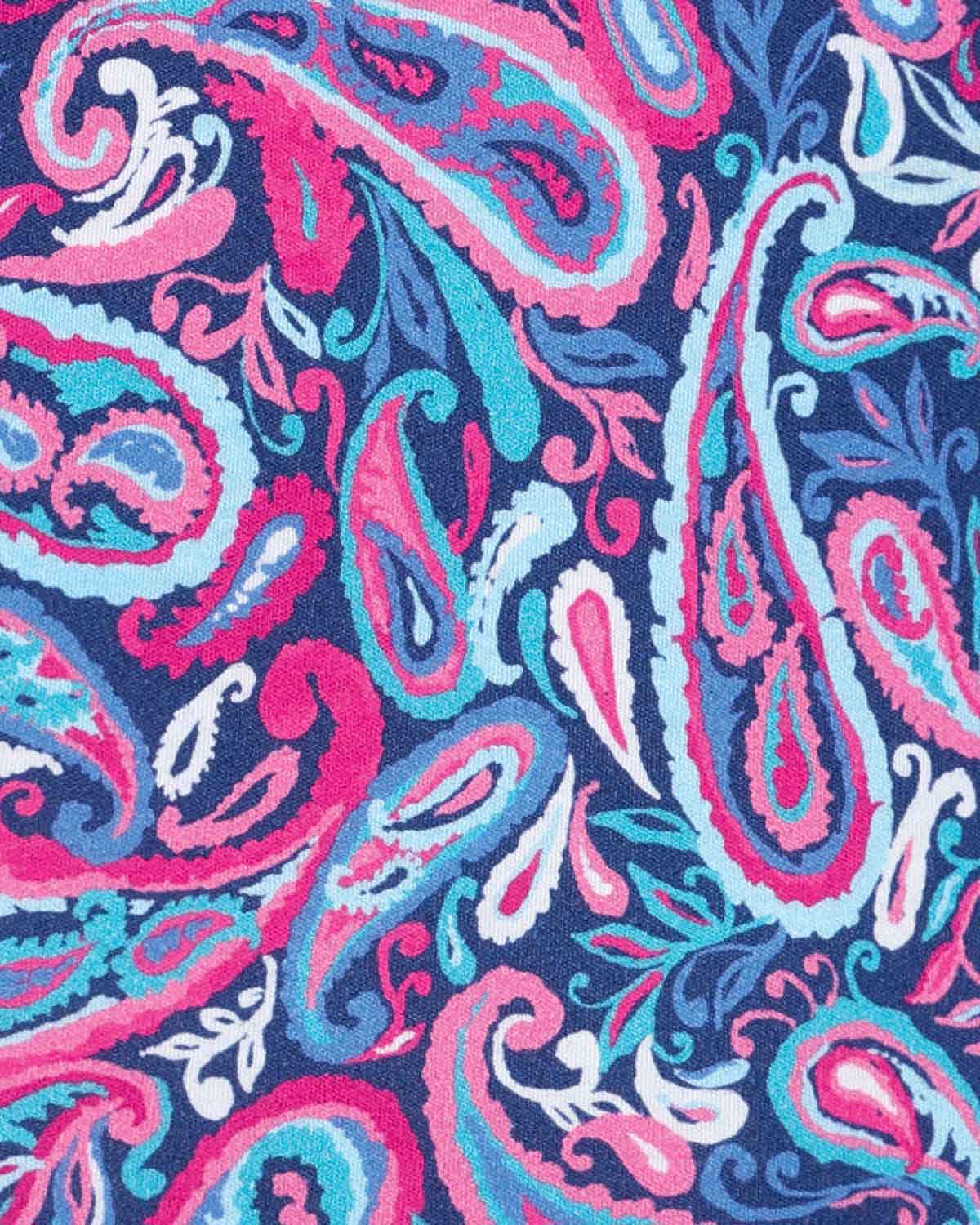 Pandora Patterned Cotton Long Sleeve Polo Top