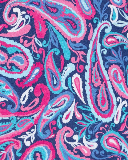 Pandora Patterned Cotton Long Sleeve Polo Top