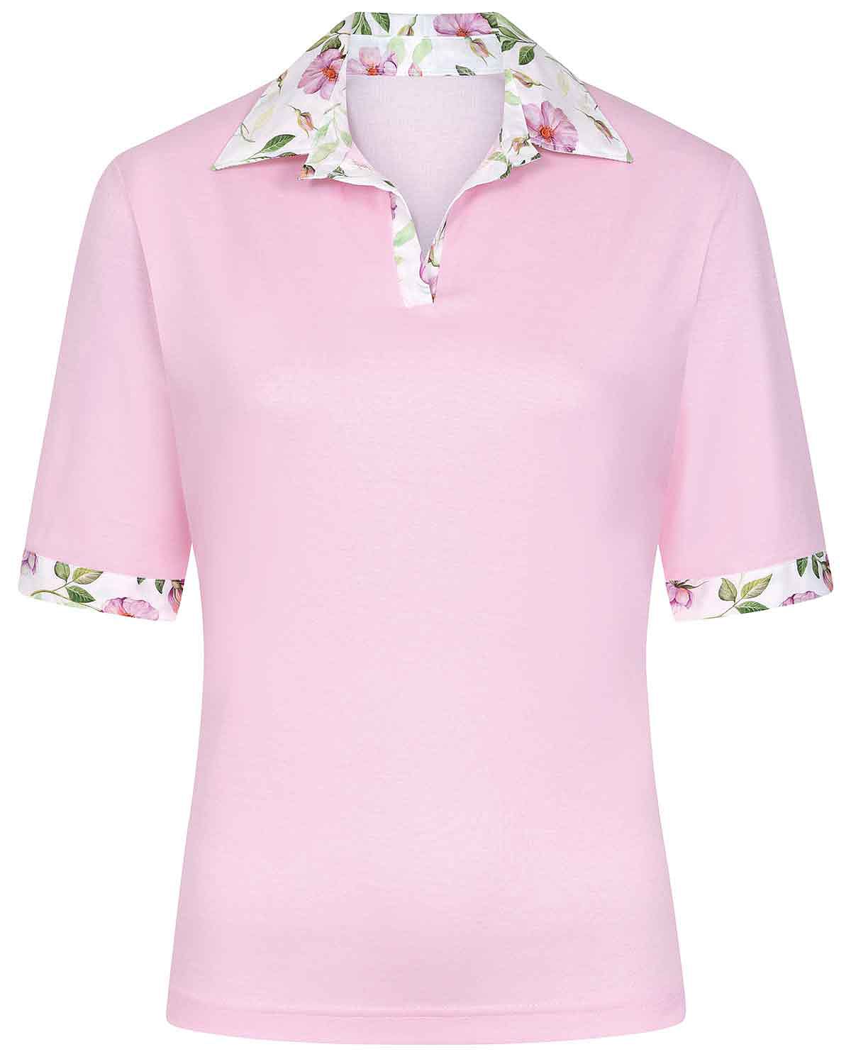 Aurora Trimmed Short Sleeve Cotton Polo Top
