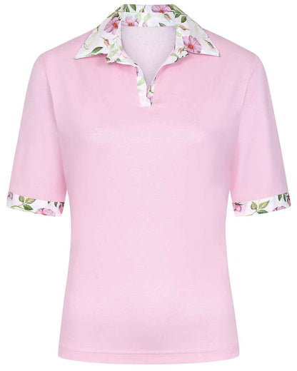 Aurora Trimmed Short Sleeve Cotton Polo Top