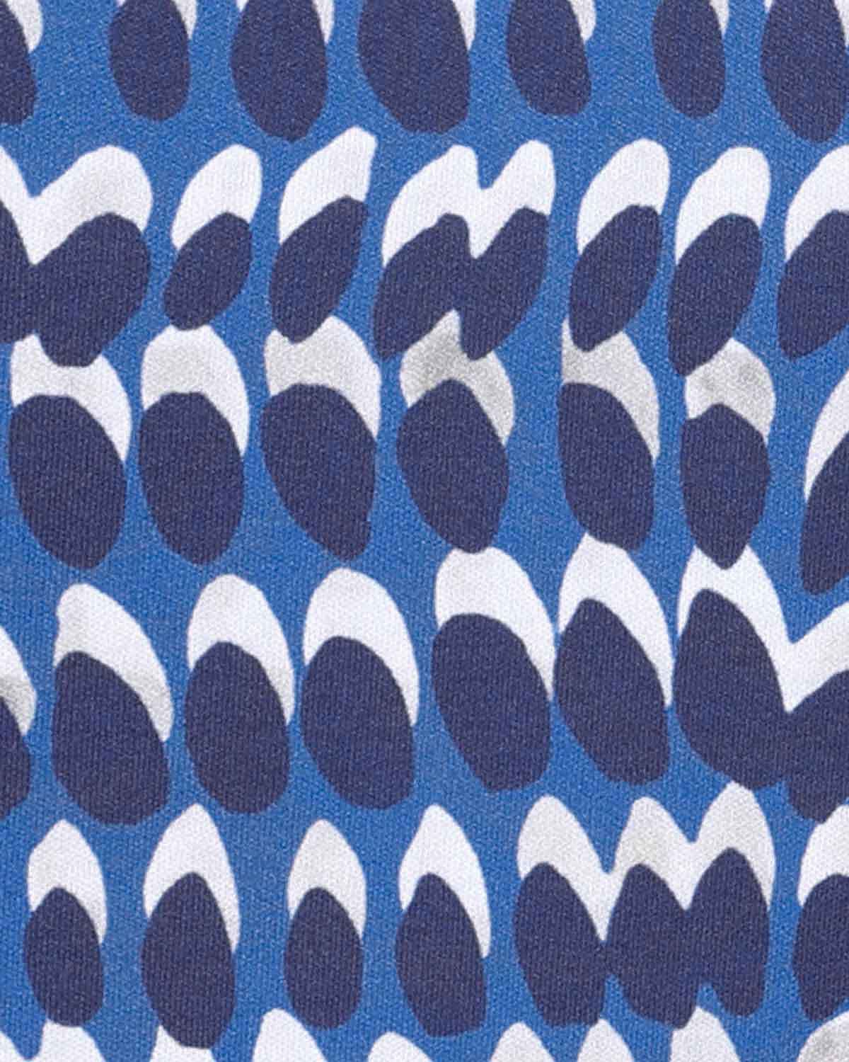 Leonie Patterned Cotton Short Sleeved Polo Top