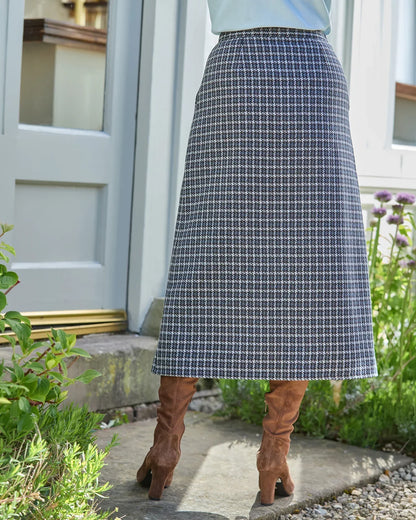 Laverne Checked Soft Pleated A Line Skirt