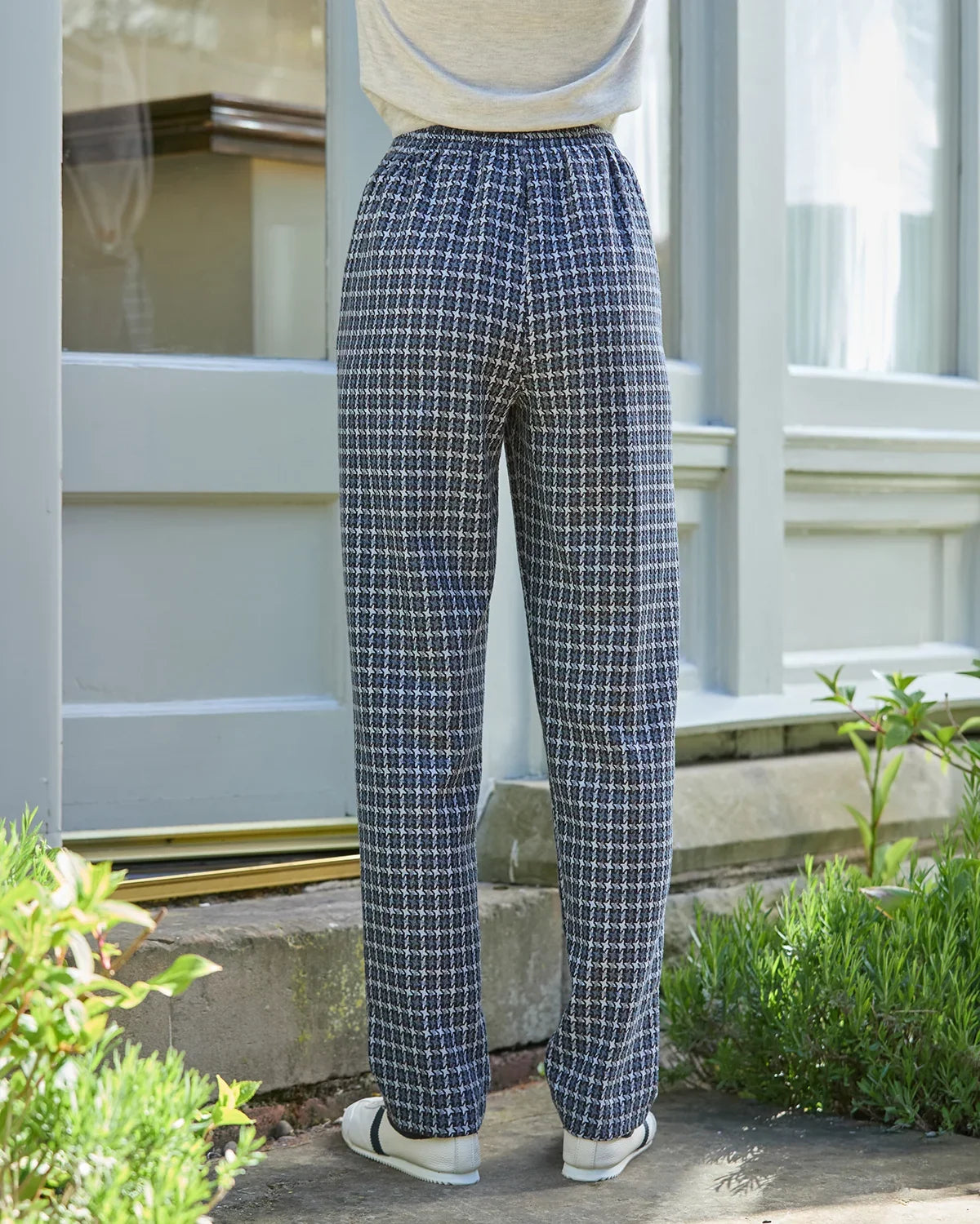 Laverne checked Wool Mix Pull On Trousers