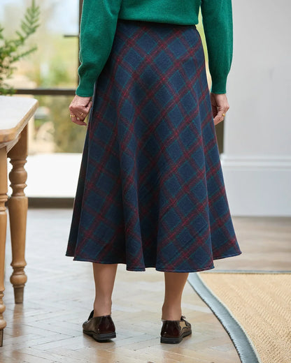Lorraine Checked Wool Mix A Line Skirt