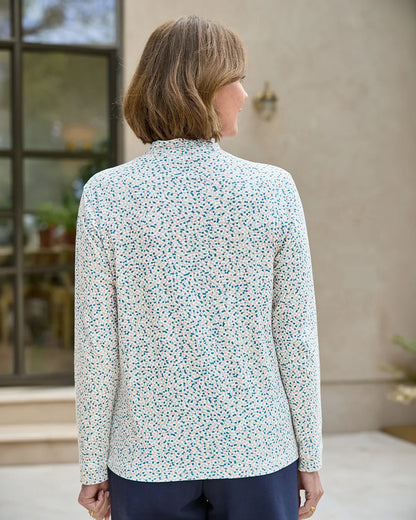 Printed Long Sleeved Cotton Turtle Neck Top - Matilda