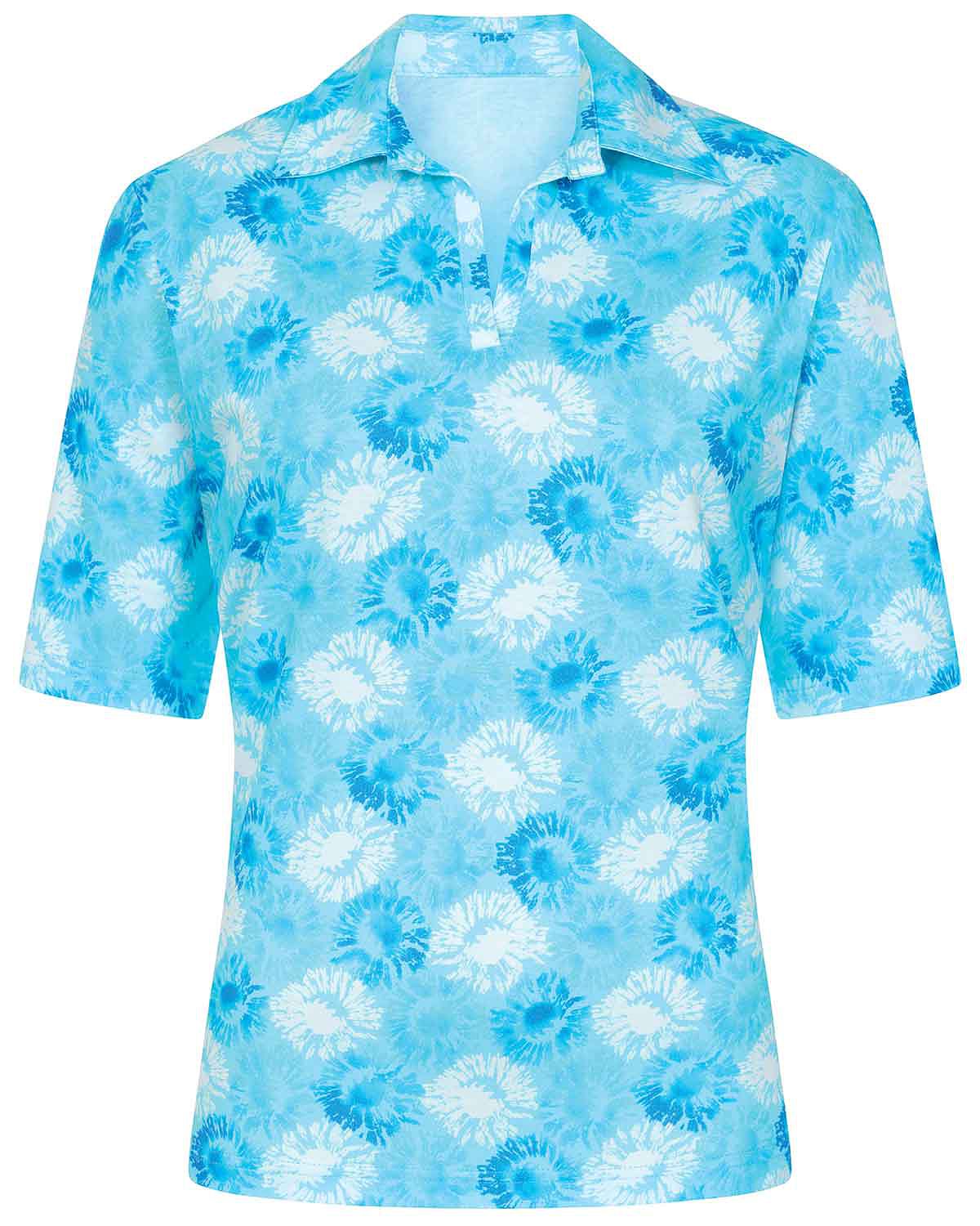 Seraphina Patterned Cotton Short Sleeved Polo Top