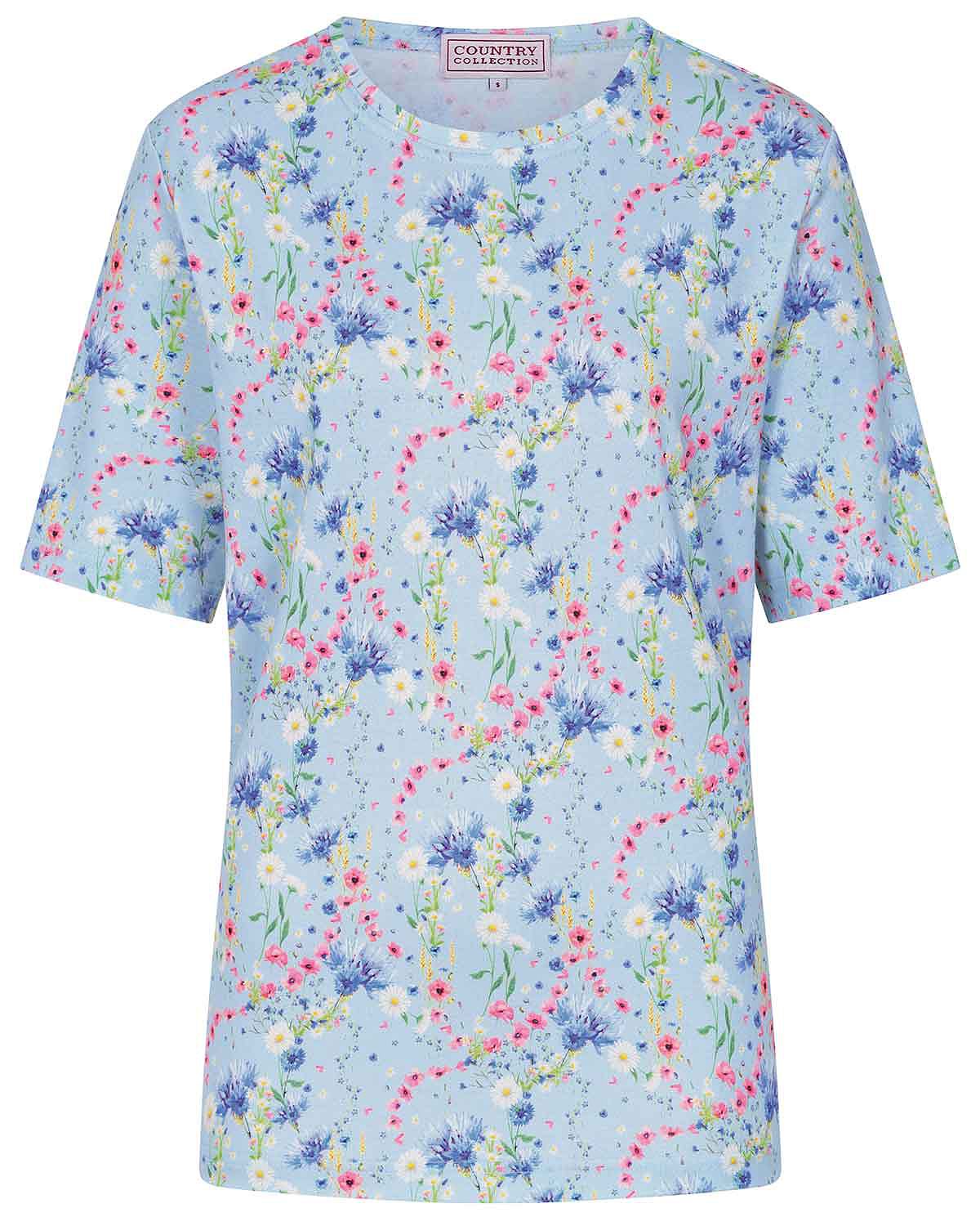 Lillie Floral Short Sleeve Cotton Leisure Top