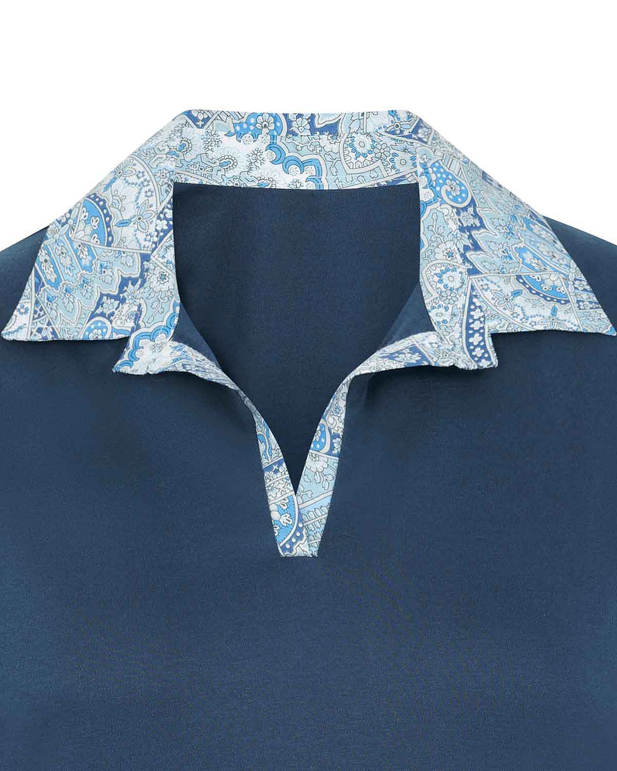 Eloise Trimmed Short Sleeve Cotton Polo Top