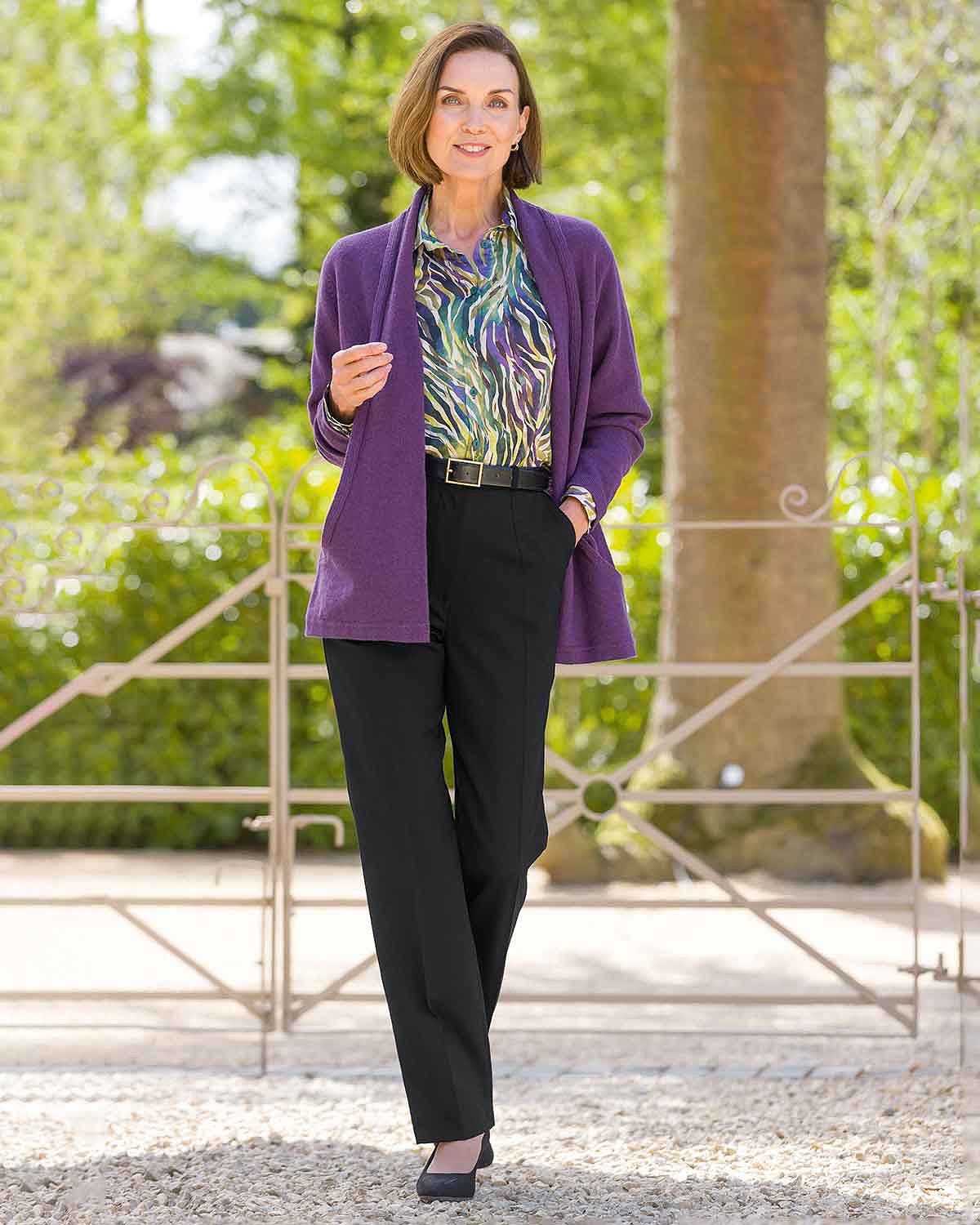 Colby Patterned Pure Viscose Long Sleeve Blouse
