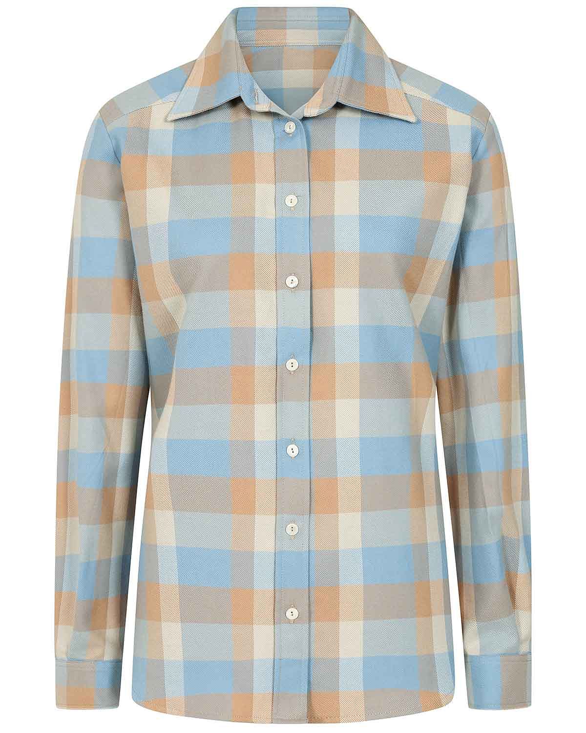 Aubrey Checked Pure Cotton Long Sleeve Blouse