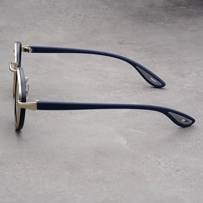 Metal Rim Round-Lens Sunglasses