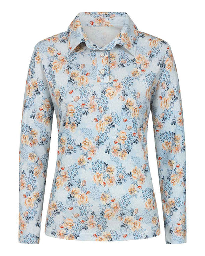 Esmerelda Patterned Cotton Long Sleeved Polo Top