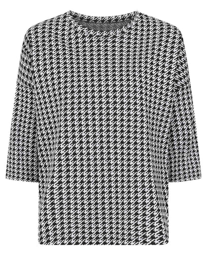 Patterned Crew Neck Dolman Sleeve Top - Stella
