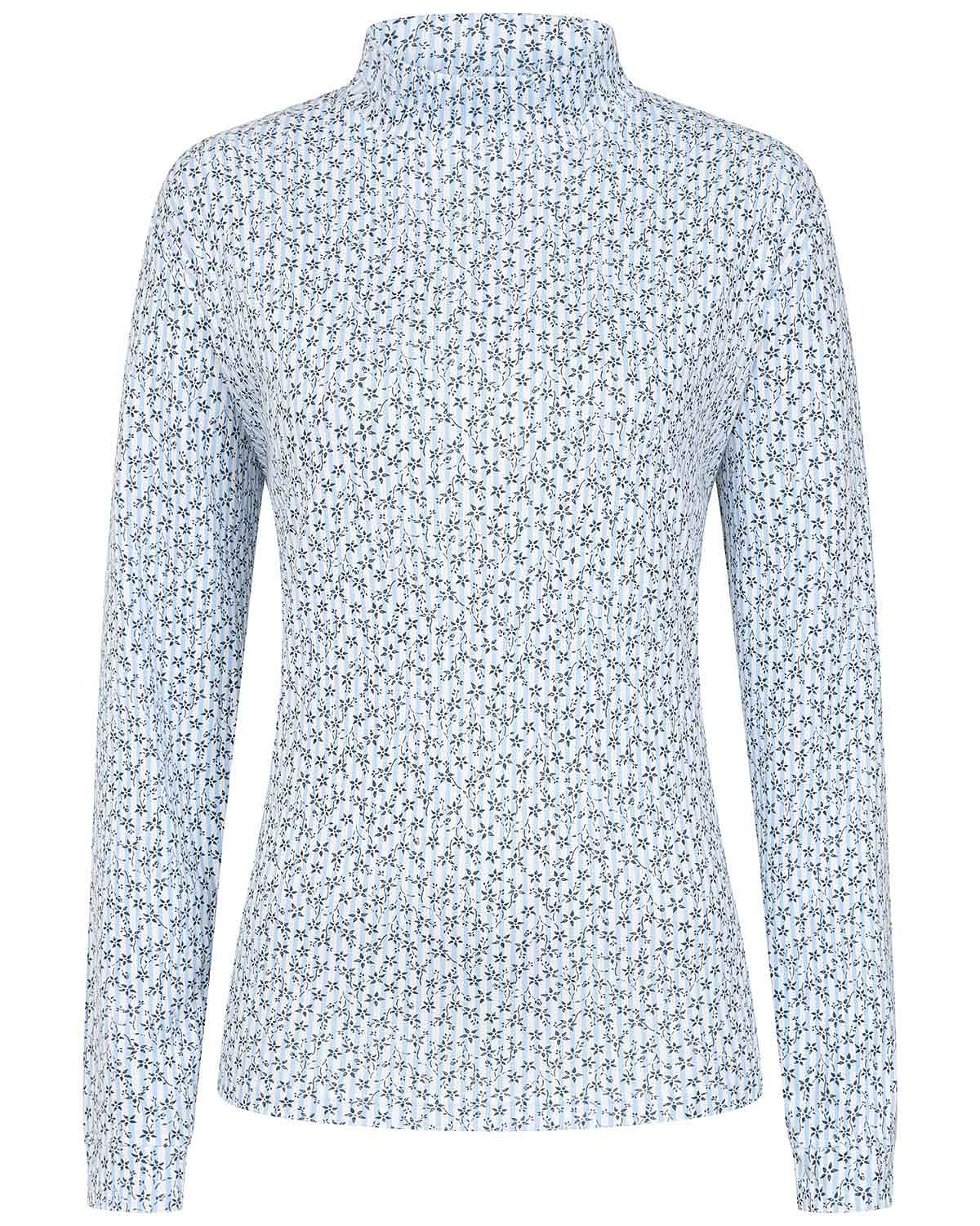 Printed Long Sleeved Cotton Turtle Neck Top - Marie