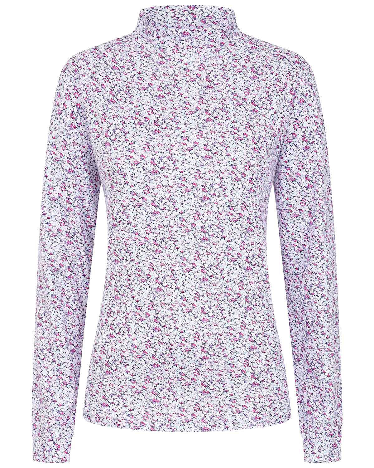 Printed Long Sleeved Cotton Turtle Neck Top - Kylie