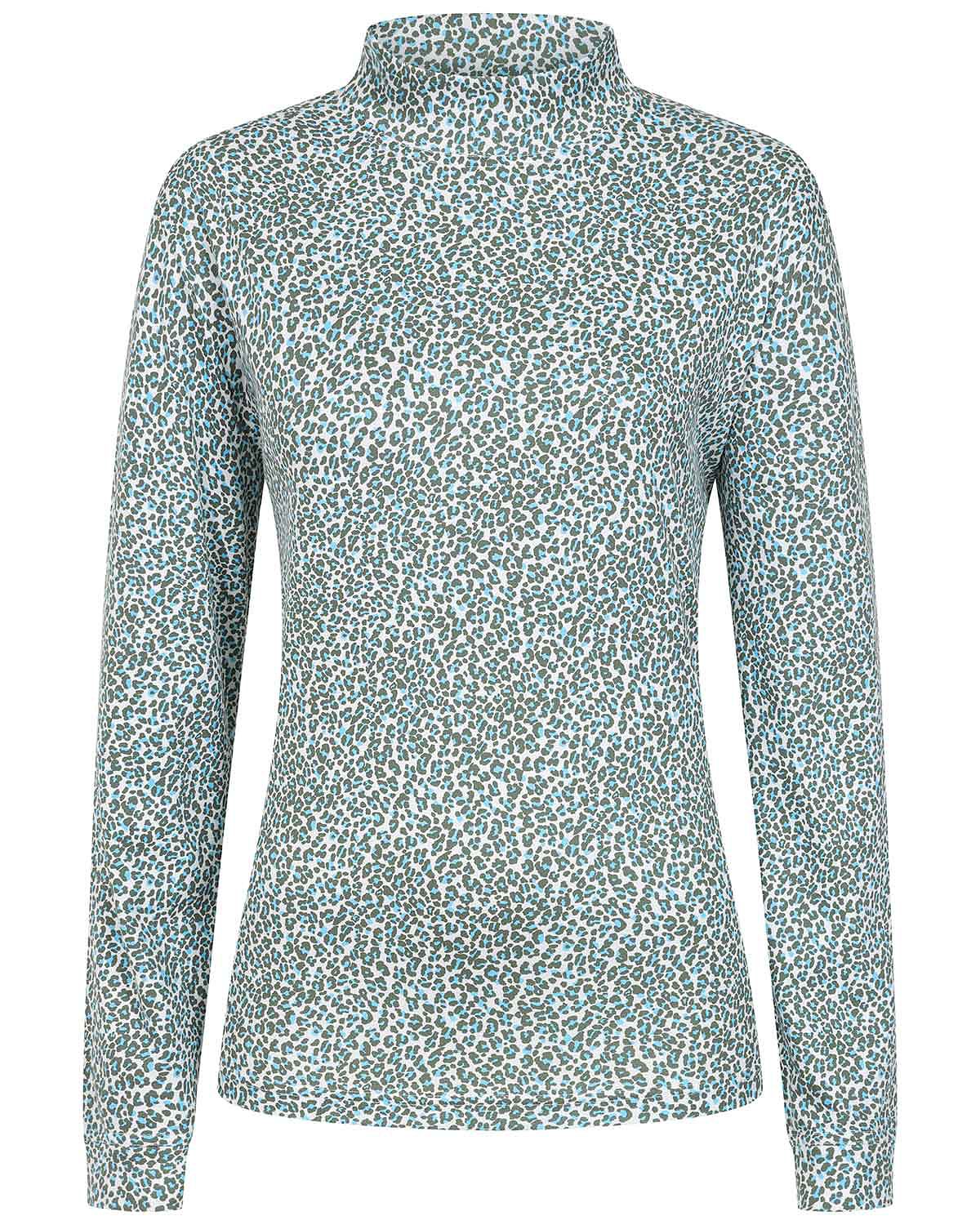 Printed Long Sleeved Cotton Turtle Neck Top - Hattie