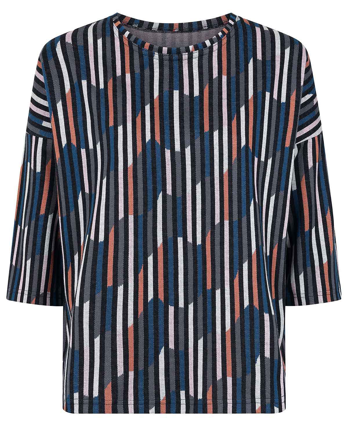 Patterned Crew Neck Dolman Sleeve Top - Eva