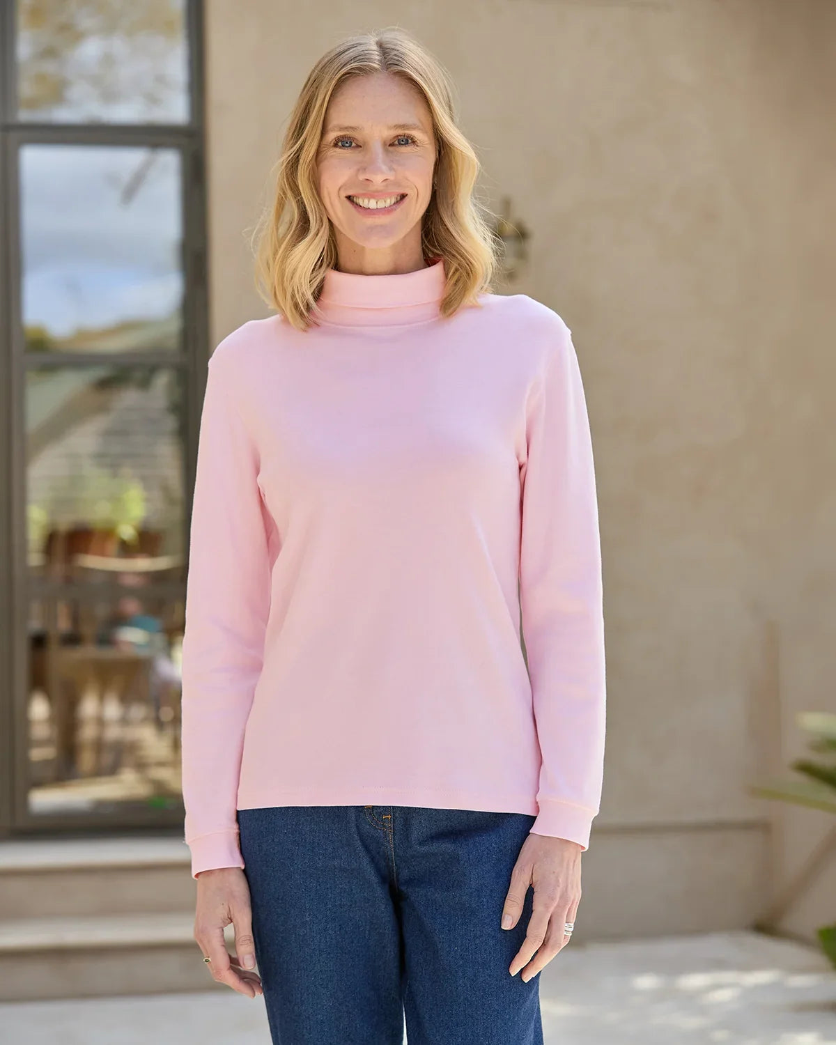 Cotton Polo Necks - Pale Pink