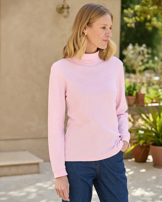 Cotton Polo Necks - Pale Pink