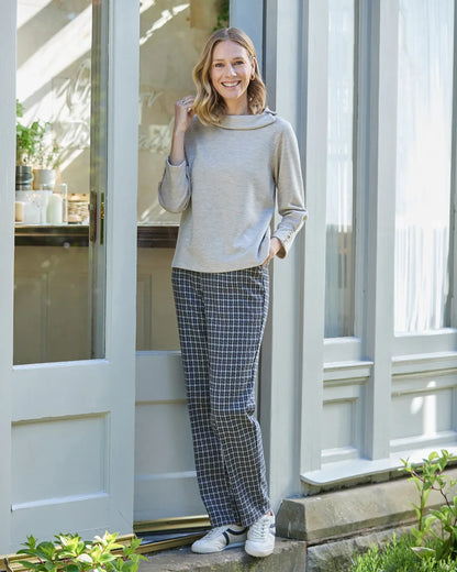 Laverne checked Wool Mix Pull On Trousers