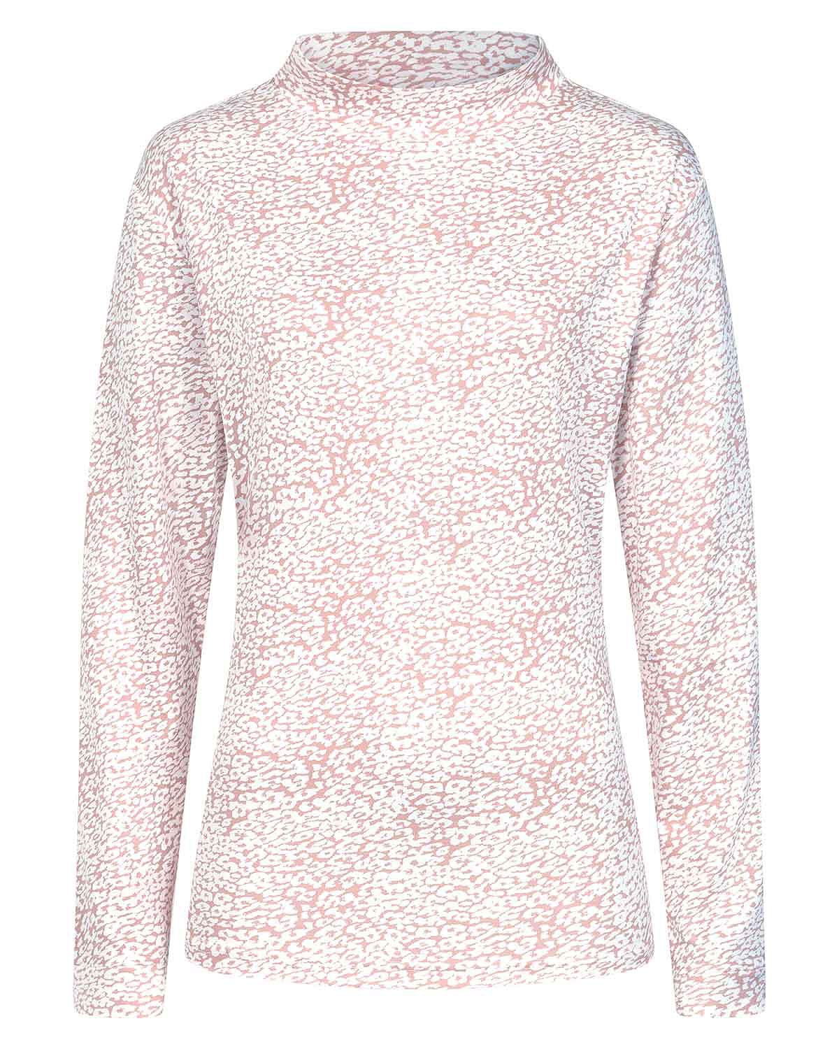 Elodie Patterned Long Sleeved Cotton Turtle Neck Top
