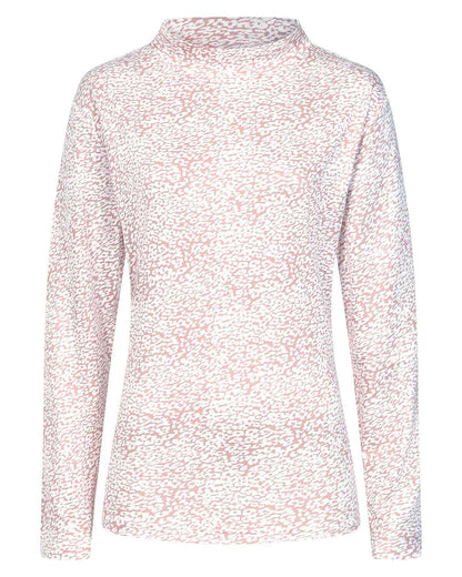 Elodie Patterned Long Sleeved Cotton Turtle Neck Top