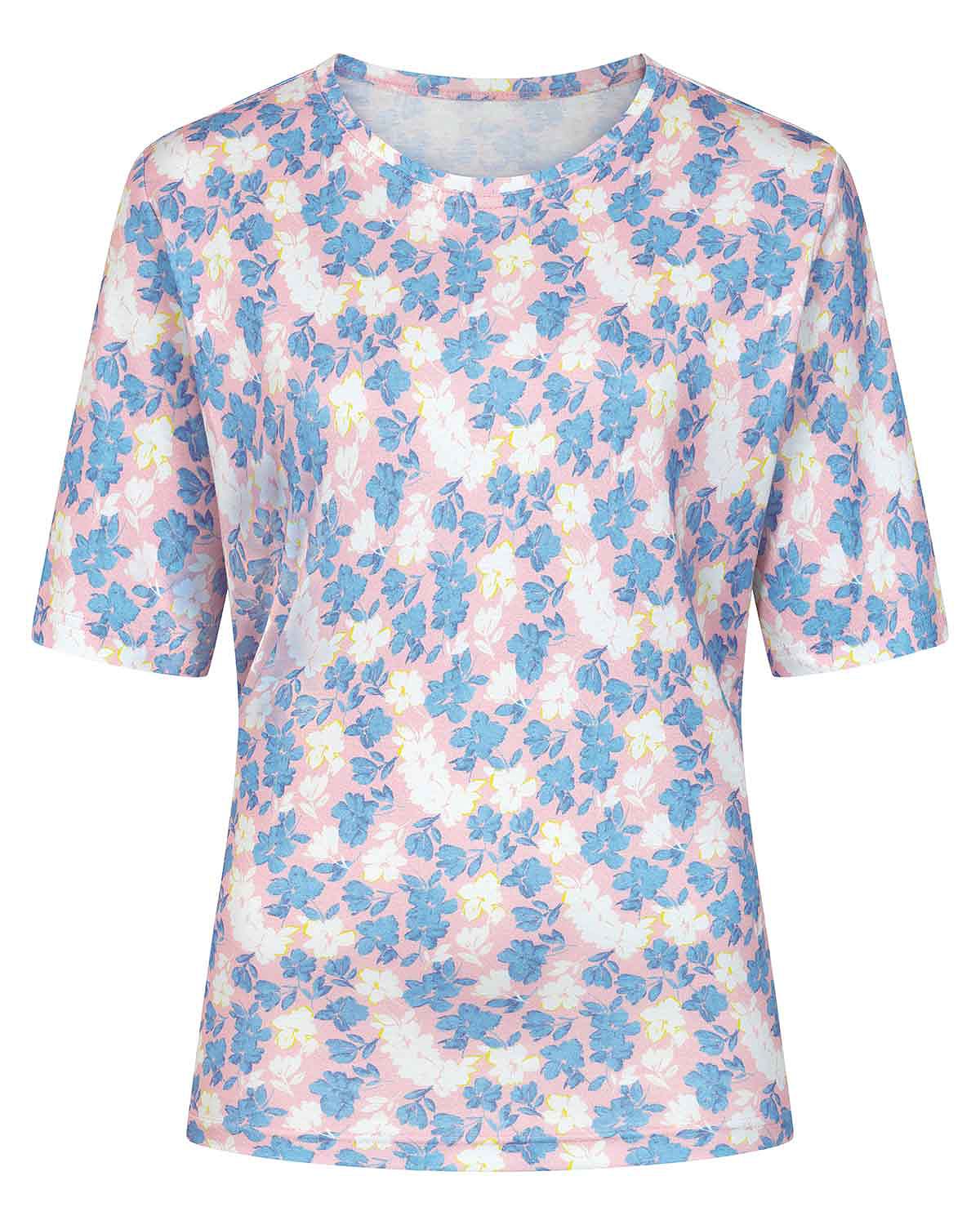 Lucille Floral Short Sleeved Cotton Leisure Top