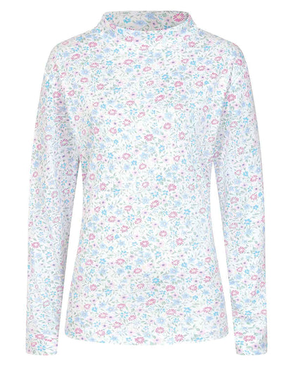 Printed Long Sleeved Cotton Turtle Neck Top - Ariella
