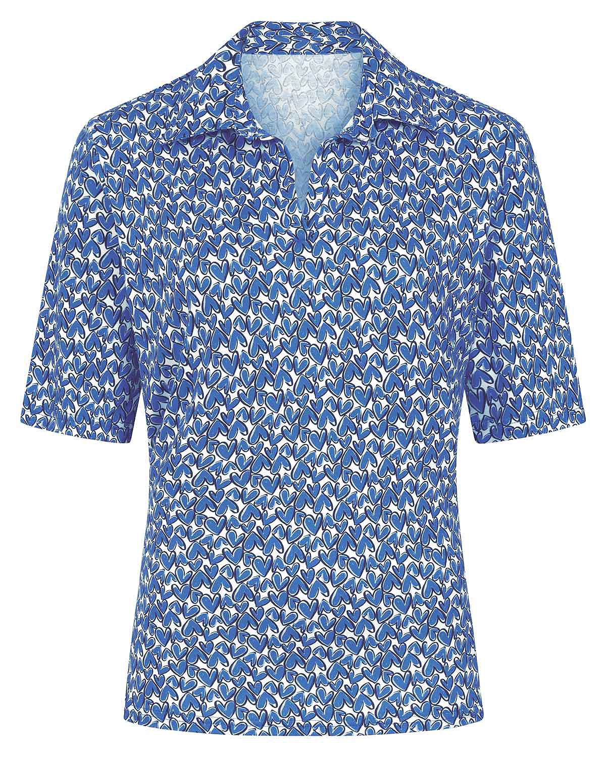 Lauren Patterned Short Sleeved Cotton Polo Top