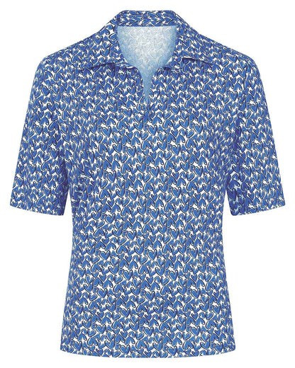 Lauren Patterned Short Sleeved Cotton Polo Top