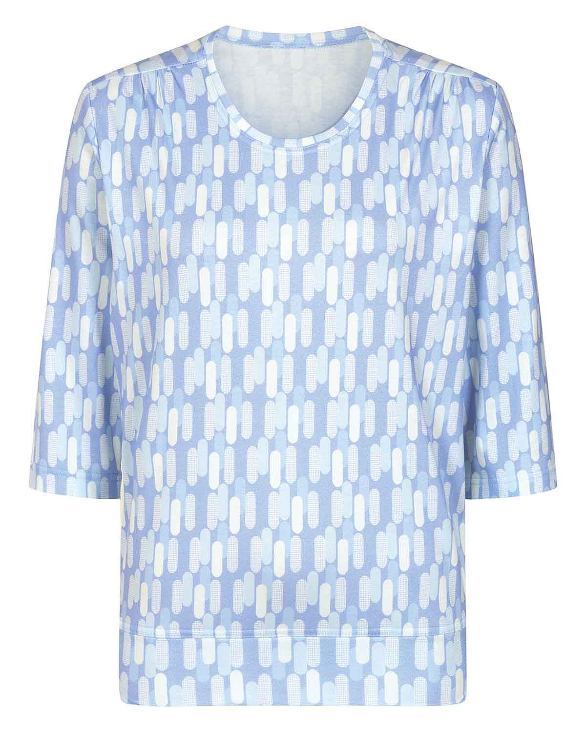 Printed Pure Cotton 3/4 Sleeve Blouson Top - Rachel