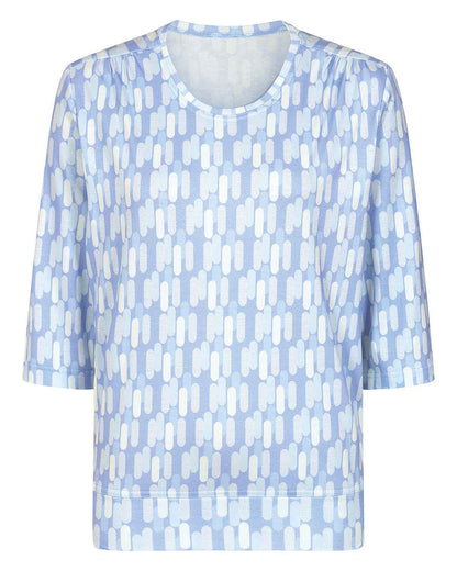 Printed Pure Cotton 3/4 Sleeve Blouson Top - Rachel