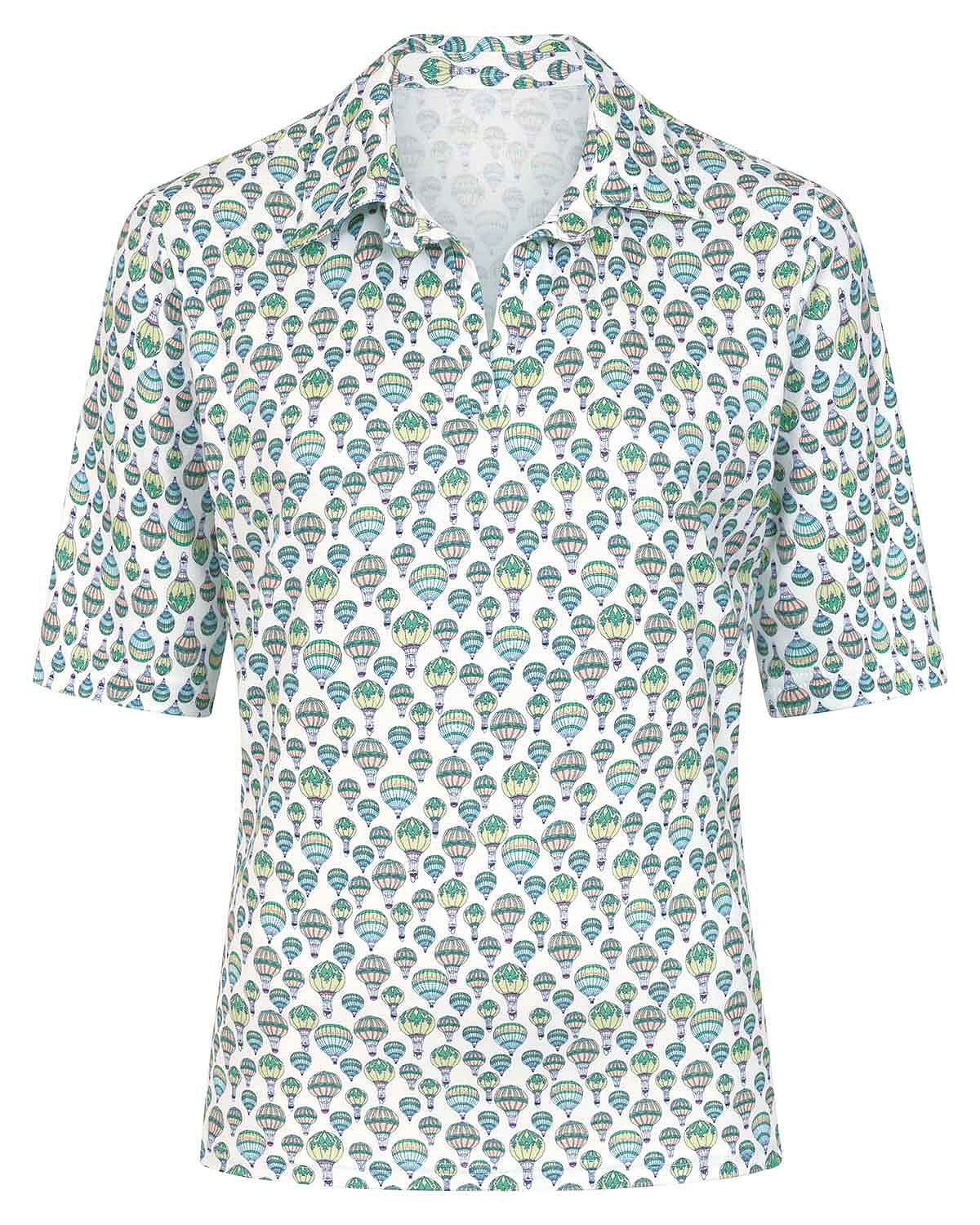 Dani Patterned Short Sleeved Cotton Polo Top