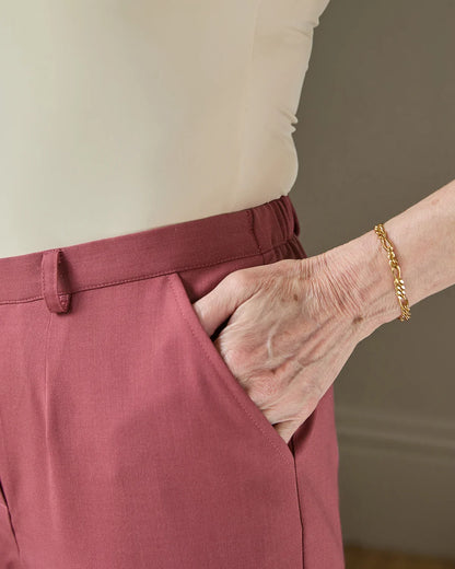 Ladies’ Sandown Wool Blend Straight Leg Trousers – Rosewood
