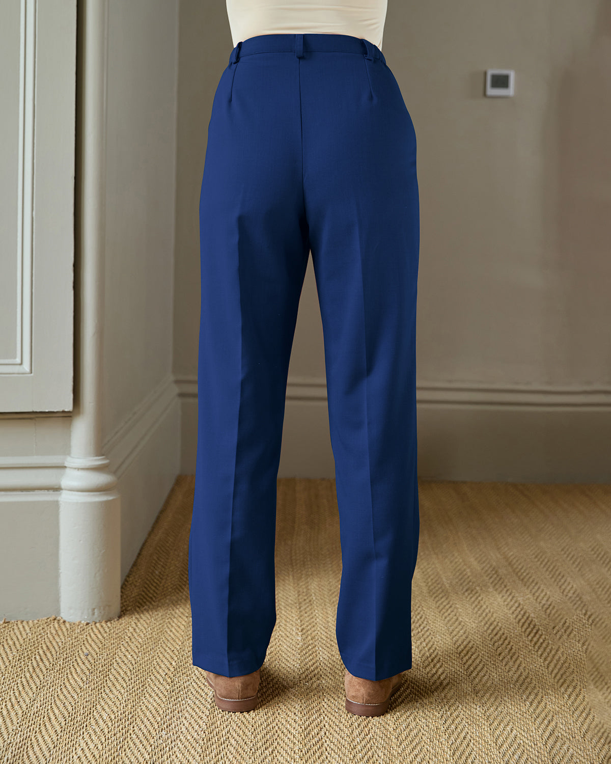 Ladies’ Sandown Wool Blend Straight Leg Trousers – Sapphire