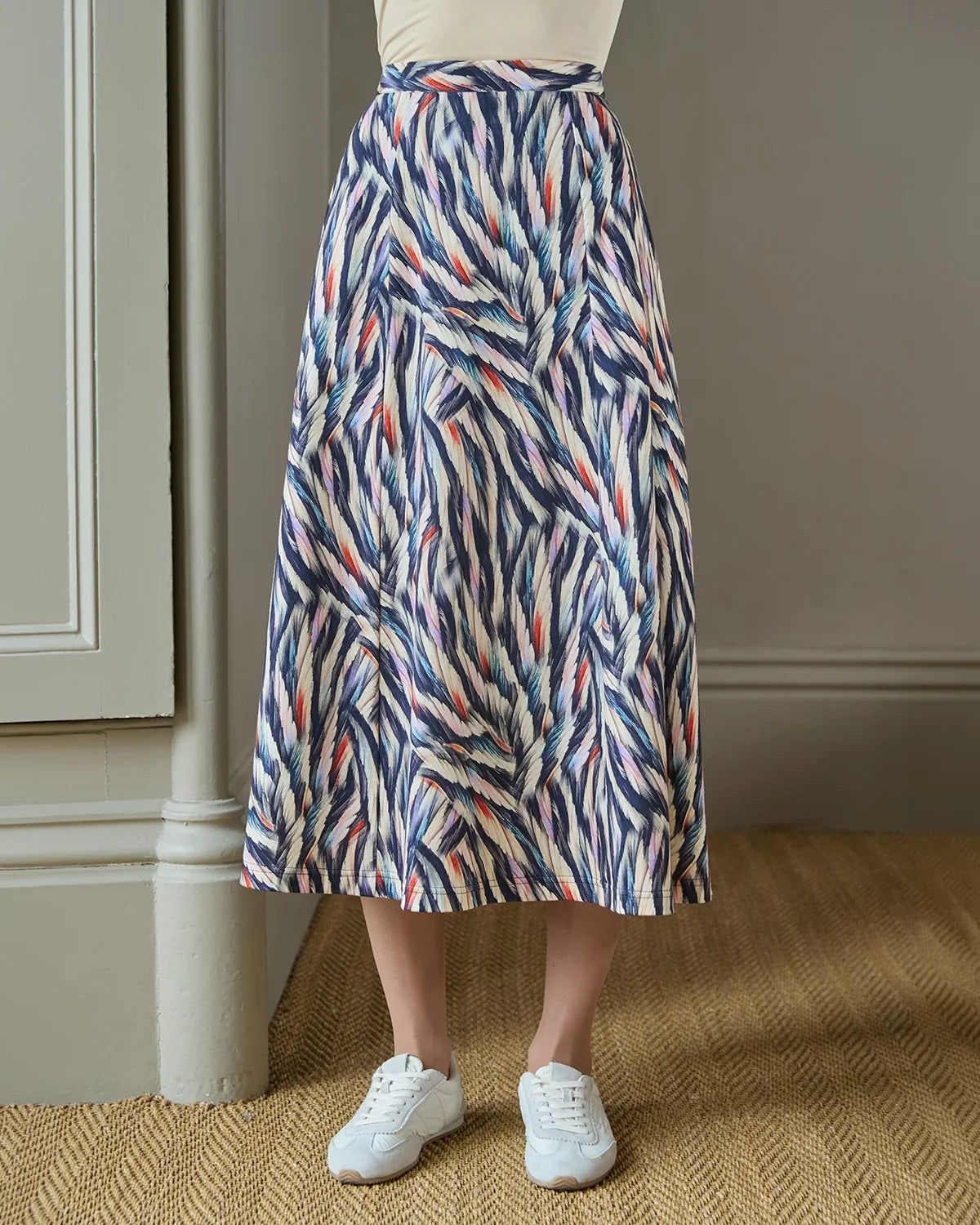 Tallulah Lined Patterned Pure Cotton  A Line Skirt