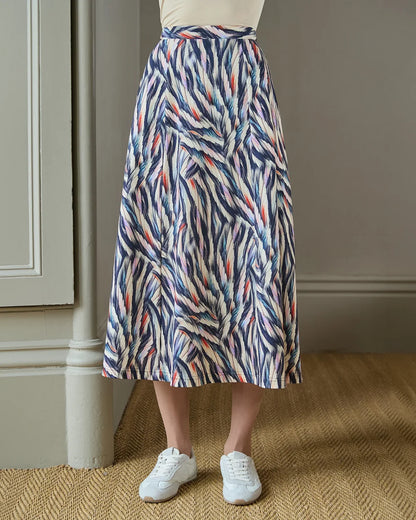 Tallulah Lined Patterned Pure Cotton  A Line Skirt