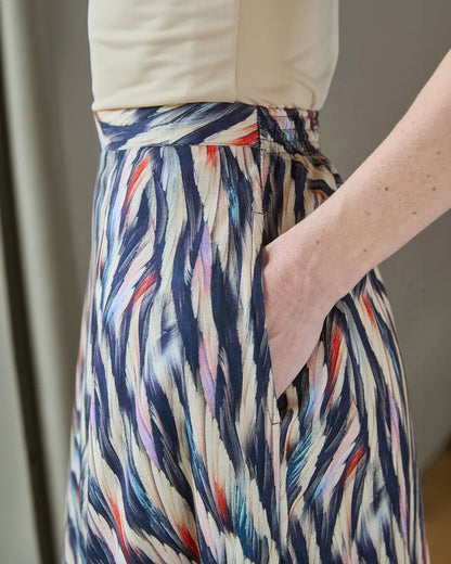 Tallulah Lined Patterned Pure Cotton  A Line Skirt